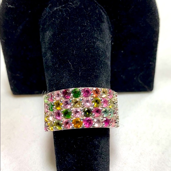 2.86ctw Round Multi Tourmaline Ring - Picture 2 of 13